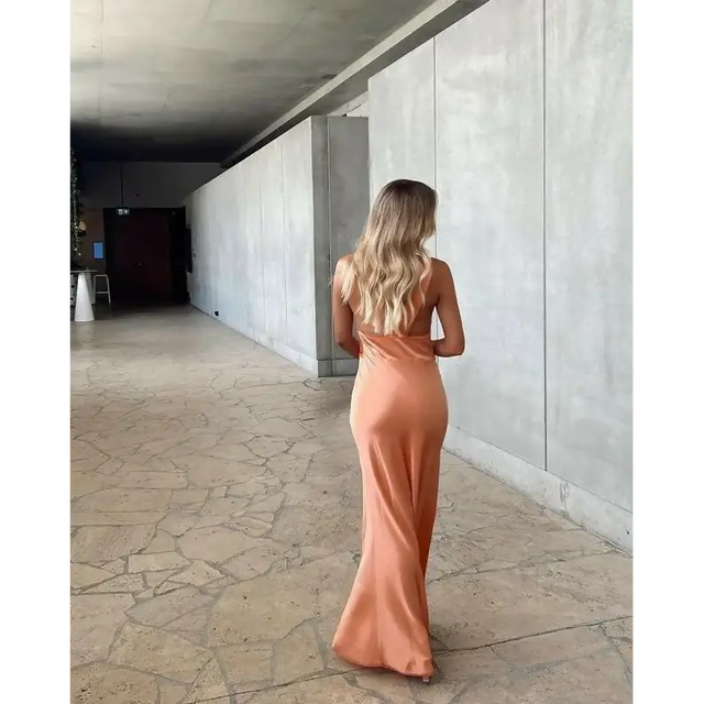 SIR the Label Aries Cut Out Gown - 6 / Peach - Dresses