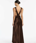 Sir The Label Aries Cut Out Gown in Chocolate - 10 / Chocolate - Dresses