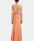 Sir The Label Aries Cut Out Gown in Peach - 6 / Orange - Dresses