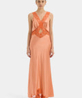 Sir The Label Aries Cut Out Gown in Peach - 6 / Orange - Dresses