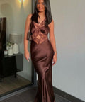 Sir the Label Aries Cutout Midi Brown - 4 / Brown - Dresses