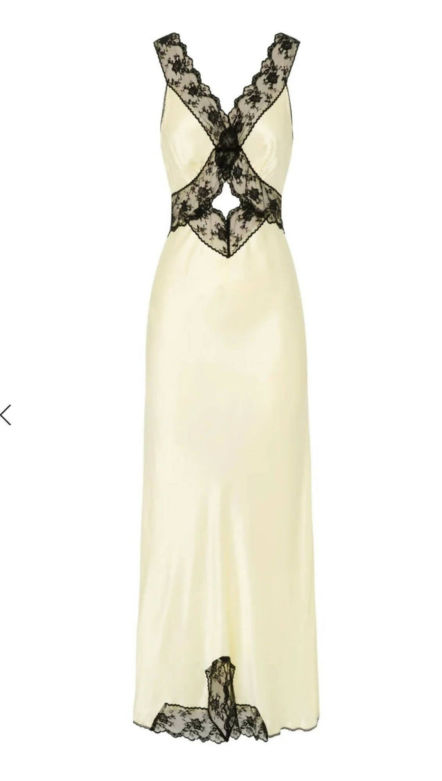 Sir The Label Aries Silk Cut Out Gown in Ivory - 6 / White - Dresses