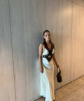 Sir The Label Aries Silk Cut Out Gown in Ivory - 6 / White - Dresses