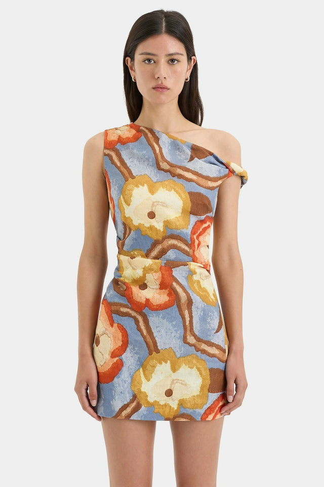 Sir the Label Avery Twist Mini Dress Camellia Floral Print Size 8 & 10 - Dresses