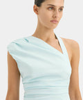 Sir the Label Azul Gathered Mini Dress - 4 / Blue - Dresses