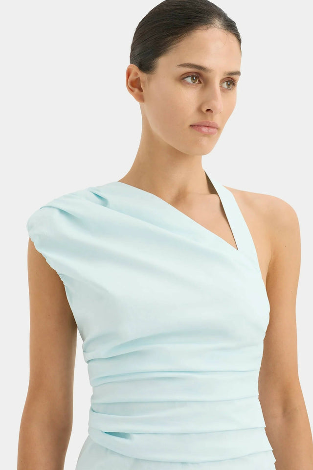 Sir the Label Azul Gathered Mini Dress - 4 / Blue - Dresses