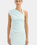 Sir the Label Azul Gathered Mini Dress - 4 / Blue - Dresses