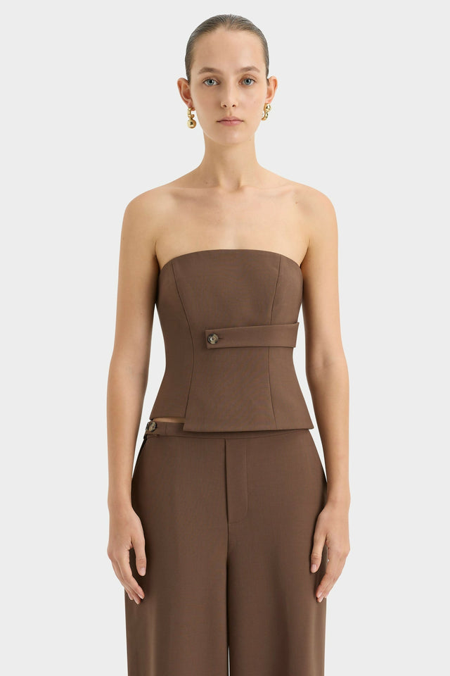 Sir The Label Bromley Bodice and Mini Skirt in Chocolate - Outfit Sets