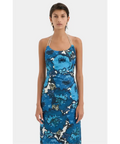 Sir The Label Camellia Midi Dress in Flora Print Size 2 / AU 10 - 10 / Blue - Dresses