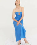 Sir The Label Caris Gown In Blue - Dresses