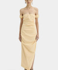 Sir The Label Carmen Draped Gown in Light Peach - Dresses