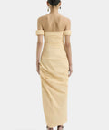 Sir The Label Carmen Draped Gown in Light Peach - Dresses