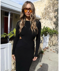 SIR the Label Celena Draped Dress in Black - 6 / Black - Dresses