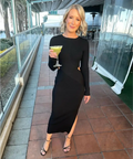 SIR the Label Celena Draped Dress in Black - 6 / Black - Dresses