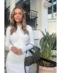 SIR the Label Celena Draped Dress in Ivory - 6 / Ivory - Dresses