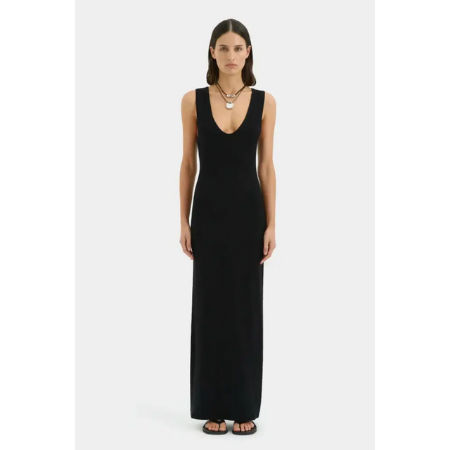 Sir The Label Chiara Scoop Neck Dress - 10 / Black - Dresses