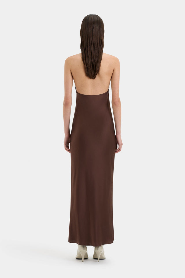 Sir The Label Como Twist Dress in Chocolate - Dresses