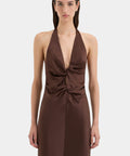 Sir The Label Como Twist Dress in Chocolate - Dresses