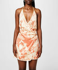 Sir The Label Como Twist Silk Mini Dress - 8 / Orange - Dresses