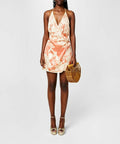 Sir The Label Como Twist Silk Mini Dress - 8 / Orange - Dresses