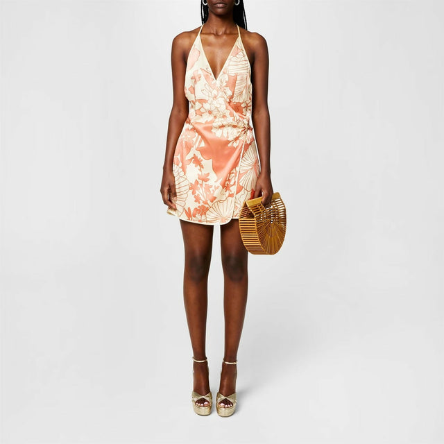 Sir The Label Como Twist Silk Mini Dress - 8 / Orange - Dresses