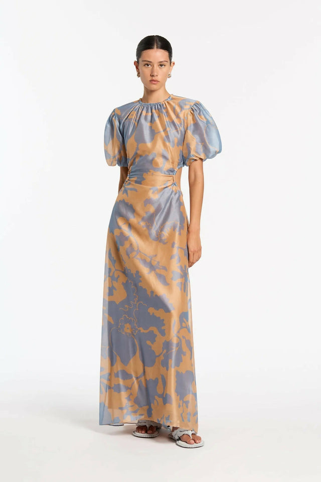 Sir The Label Coralie Puff Sleeve Dress Print Size 10 - 10 / Multi - Dresses