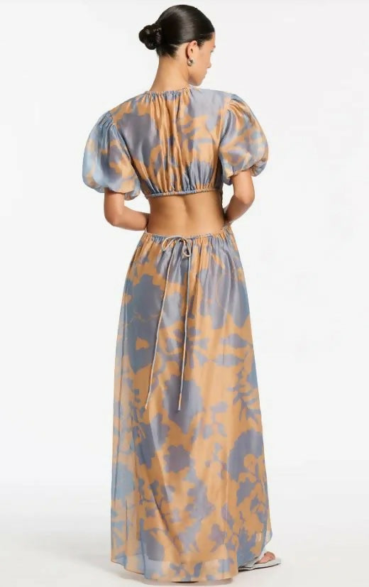 Sir The Label Coralie Puff Sleeve Dress Print Size 10 - 10 / Multi - Dresses