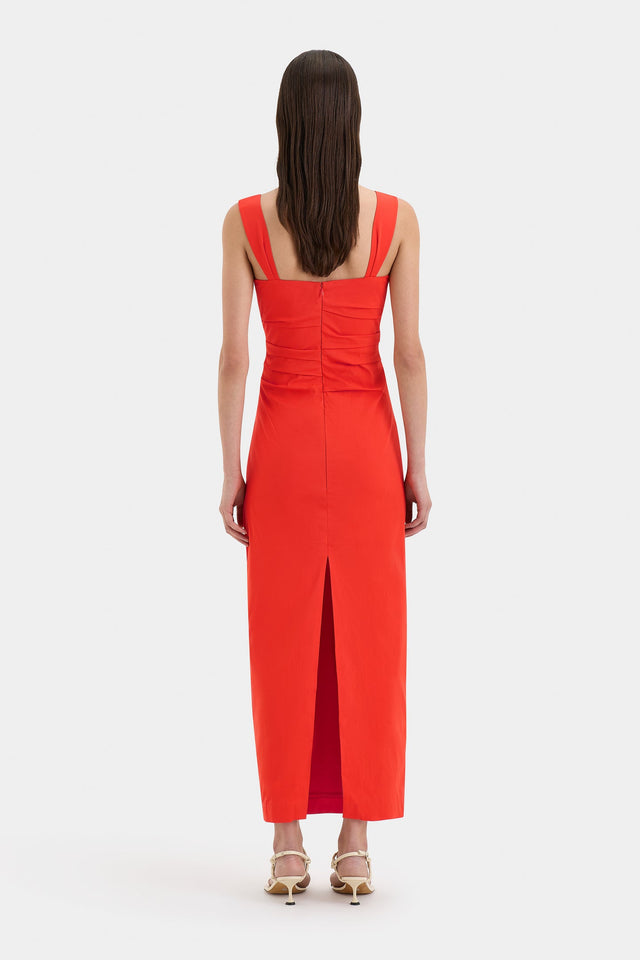 Sir The Label Dahlia Balconette Gown in Tangerine - Dresses