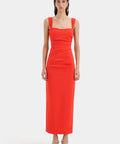 Sir The Label Dahlia Balconette Gown in Tangerine - Dresses