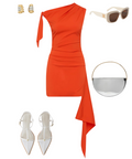 Sir The Label Dahlia Mini Dress in Tangerine - Dresses