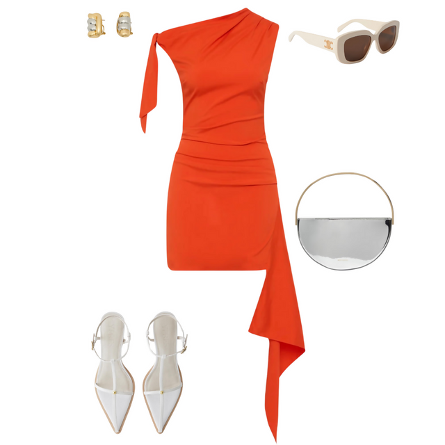 Sir The Label Dahlia Mini Dress in Tangerine - Dresses