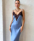 Sir The Label Danseurs Lace Slip Dress - 8 / Blue - Dresses