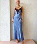Sir The Label Danseurs Lace Slip Dress - 8 / Blue - Dresses