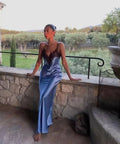 Sir The Label Danseurs Lace Slip Dress Size 6 - 6 / Blue - Dresses