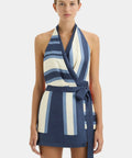 Sir The Label Dazed Wrap Halter Mini Dress - 12 / Multi - Dresses