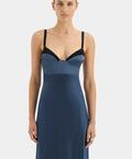 Sir The Label Depeche Balconette Gown In Dark Blue - Dresses