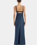 Sir The Label Depeche Balconette Gown In Dark Blue - Dresses