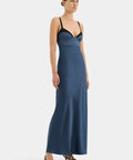 Sir The Label Depeche Balconette Gown In Dark Blue - Dresses