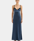 Sir The Label Depeche Balconette Gown In Dark Blue - Dresses