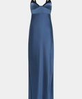 Sir The Label Depeche Balconette Gown In Dark Blue - Dresses