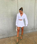 Sir The Label Dion Mini Shirt Dress - 4 / White - Dresses