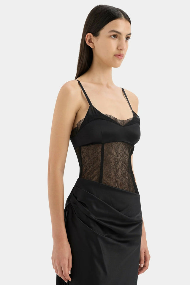 Sir The Label Dunya Draped Gown - 8 / Black - Dresses