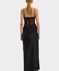 Sir The Label Dunya Draped Gown In Black - Dresses