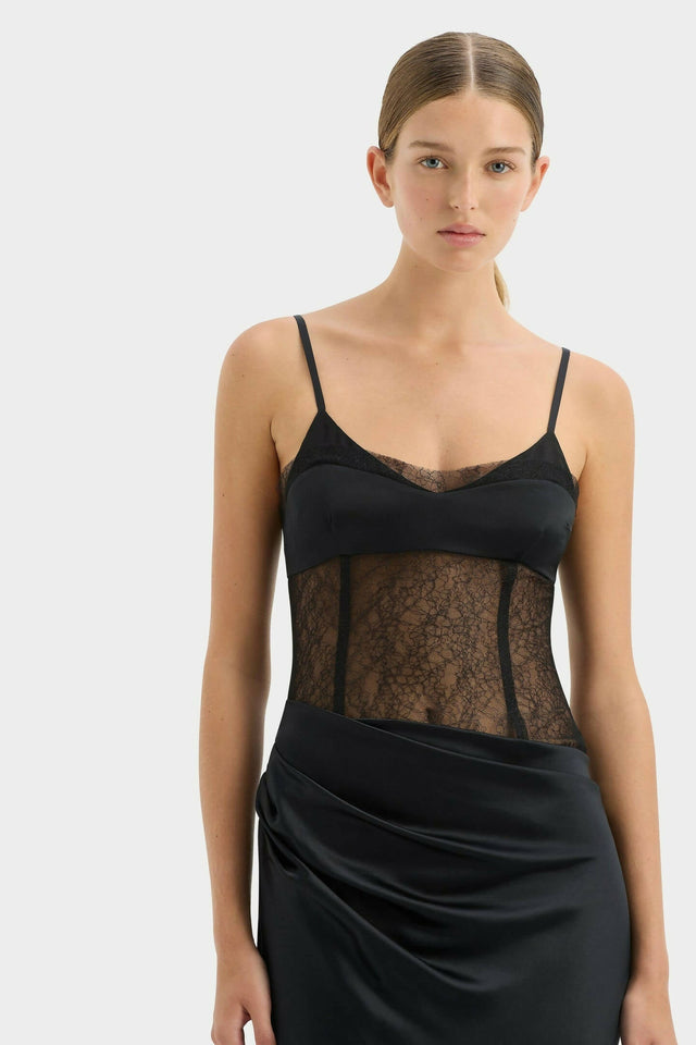 Sir The Label Dunya Draped Gown In Black - Dresses