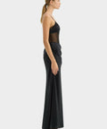 Sir The Label Dunya Draped Gown In Black - Dresses