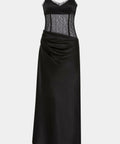 Sir the Label Dunya Draped Gown in Black Size 0/ AU 6 - 6 / Black - Dresses
