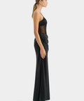 Sir the Label Dunya Draped Gown in Black Size 0/ AU 6 - 6 / Black - Dresses
