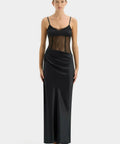 Sir the Label Dunya Draped Gown in Black Size 0/ AU 6 - 6 / Black - Dresses