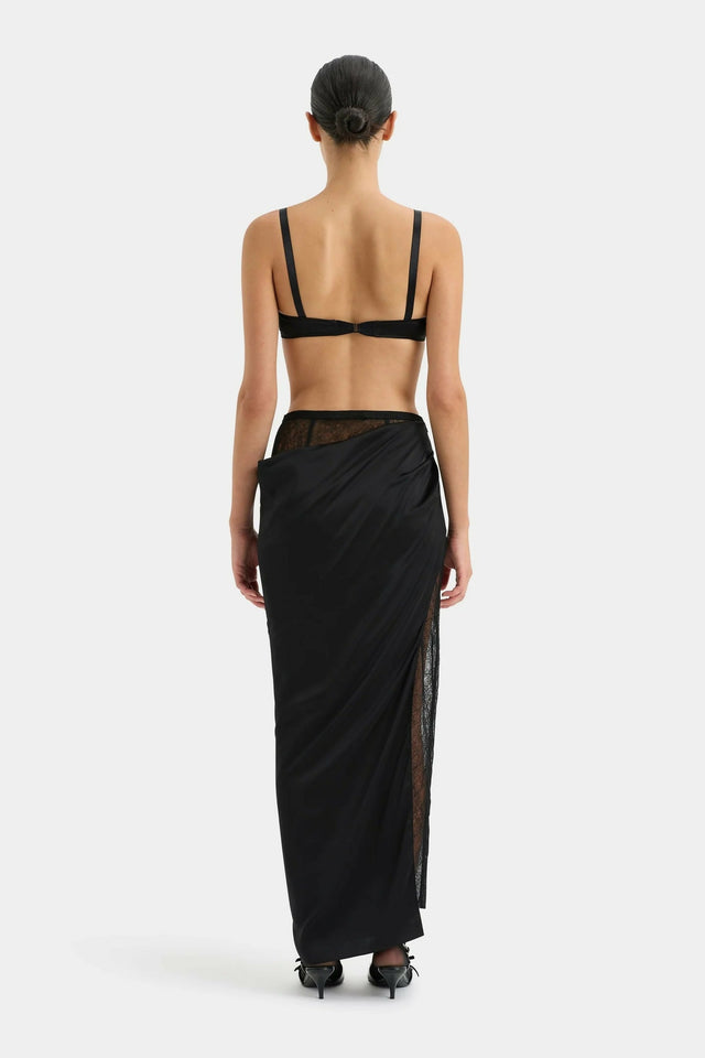 Sir The Label Dunya Draped Skirt + Bralette Set - 8 / Black - Outfit Sets