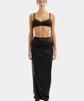 Sir The Label Dunya Draped Skirt + Bralette Set - 8 / Black - Outfit Sets